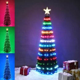 Christmas Tree with Lights; Artificial Christmas Tree Prelit; 5Ft 205 LED Smart Christmas Tree with Remote&App; Schedule&Timer Control; Waterproof for