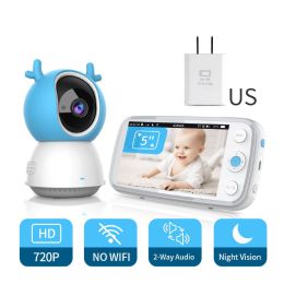 Security Wireless Sreen Video Intercom Night Vision 5 Inch Baby Monitor With Camera Audio