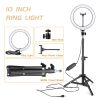10-inch Ring Light (with PTZ Clip) 50cm Small Floor Lamp Stand Set