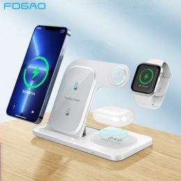 3 in 1 Wireless Charger for iPhone 14 13 12 11 8 X XS XR Apple Watch 8 7 Airpods Pro Qi Fast Charging Stand For Samsung S22 S21