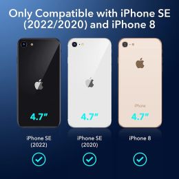 ESR Air Armor Case;  Compatible with iPhone SE (2022) Case; SE (2020) and iPhone 8;  Military-Grade Drop Protection;    Clear Black