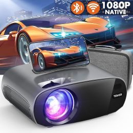 TENKER WiFi Bluetooth Projector, 9500L Native 1080P Projector, Full HD Outdoor Movie Projector Support Zoom/Sleep Timer, 300" Portable Mini LCD Video