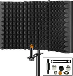 Professional Studio Recording Microphone Isolation Shield Pop Filter High density absorbent foam used to filter vocal. Suitable for any microphone rec