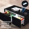 Modern Smart mini Coffee Table with Built in Fridge; Outlet protection Wireless charging module Mechanical temperature controlPower socket with USB in
