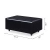 Modern Smart mini Coffee Table with Built in Fridge; Outlet protection Wireless charging module Mechanical temperature controlPower socket with USB in