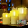 3Pcs Flameless Candles Votive Candles Wireless Battery Operated LED Flickering Candles w/ Remote Control Timer