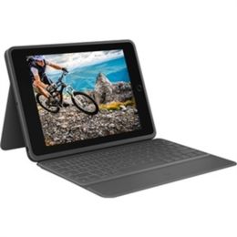 Logitech Rugged Folio Keyboard/Cover Case (Folio) Apple, Logitech iPad (7th Generation) Tablet - Graphite