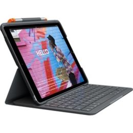 Logitech Slim Folio Keyboard/Cover Case Apple, Logitech iPad (7th Generation), iPad (8th Generation), iPad (9th Generation) Tablet - Graphite