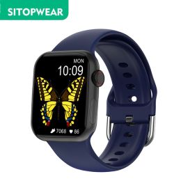 SitopWear Smart Watch 2022 Wireless Charging Smartwatch Bluetooth Calls Watches Men Women Fitness Bracelet Custom Watch Face (Color: Blue)