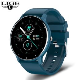 LIGE 2022 New Smart Watch Men Full Touch Screen Sport Fitness Watch IP67 Waterproof Bluetooth For Android ios smartwatch Men+box (Color: As Pictured)