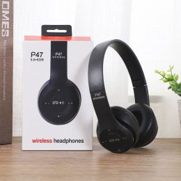 P47 Earphones Wireless Headphones Inalambicos For IOS Android Mobile Xiaomi Sumsamg Huawei Support SD Card Bluetooth Earphone (Color: P47 Black)