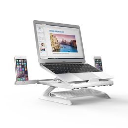 Notebook stand multifunctional folding lifting computer stand (Color: White)