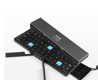 Mini Folding Three Bluetooth Wireless Keypad (Color: Black)