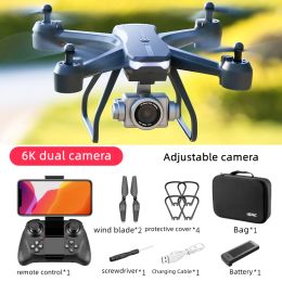 V14 2022 New Mini Drone 6k profession HD Wide Angle Camera WiFi Fpv Drone Dual Camera Height Keep Drones Camera Helicopter Toys (Color: 6K Dual 1B Bag)