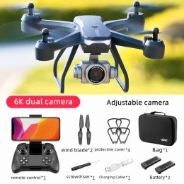 V14 2022 New Mini Drone 6k profession HD Wide Angle Camera WiFi Fpv Drone Dual Camera Height Keep Drones Camera Helicopter Toys (Color: 6K Dual 2B Bag)