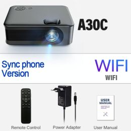 Projector Smart TV WIFI Portable Home Theater Cinema Battery Sync Phone Beamer LED Projectors for 4k Movie A30 Series (Color: A30C, Ships From: China)