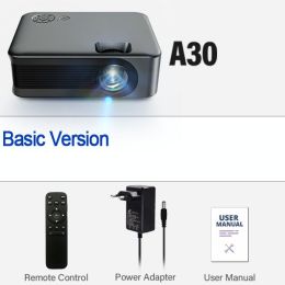 Projector Smart TV WIFI Portable Home Theater Cinema Battery Sync Phone Beamer LED Projectors for 4k Movie A30 Series (Color: A30, Ships From: China)