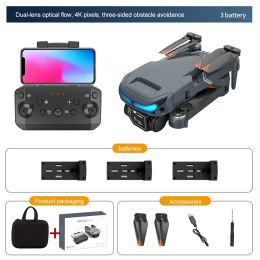 New Drone 4K Double Camera HD XT9 WIFI FPV Obstacle Avoidance Drone Optical Flow Me Four-axis Aircraft RC Helicopter With Camera (Color: Black 4K 3B Cam, Ships From: China)