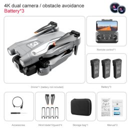 2022 NEW MiNi Drone 4K HD Camera Optical Flow Positioning 2.4G Wifi Picture Transfer Drone profesional (Color: Gray 4K 3B)