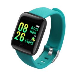 116 PLUS Smart Watch with Heart Rate and Blood Pressure Monitoring (Color: Green)