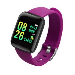 116 PLUS Smart Watch with Heart Rate and Blood Pressure Monitoring (Color: Purple)