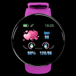 D18 Men's Ladies Waterproof Sports Smart Watch (Color: Purple)