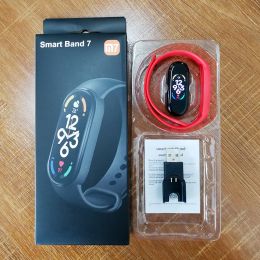 M7 Smart Watch Waterproof Fitness Tracker Heart Rate Pedometer Smart Bracelet (Color: M7-USB (red))