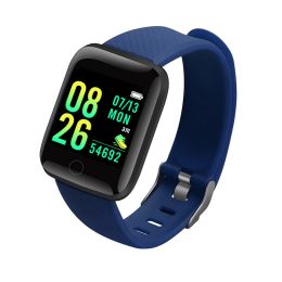116 PLUS Smart Watch with Heart Rate and Blood Pressure Monitoring (Color: Blue)