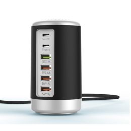 Tower USB With 6 High Speed Charging Ports (Color: White Tower)