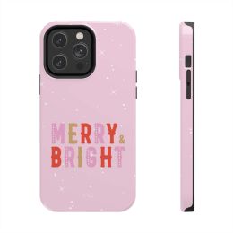 Merry & Bright Tough Case for iPhone with Wireless Charging (Color: Pink, Size: iPhone XR)