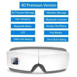 4D Smart Airbag Vibration Eye Massager Eye Care Instrument Hot Compress Bluetooth Eye Fatigue Massage Glasses (Color: 4D Multifunction)