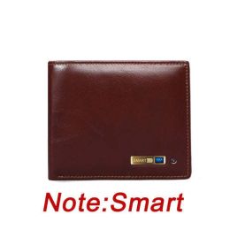 Smart Wallet Bluetooth-compatible Leather Short Credit Card Holders (Color: Sky Blue)