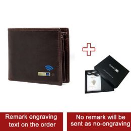 Smart Wallet Bluetooth-compatible Leather Short Credit Card Holders (Color: Clear)