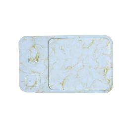 Catch All Tray Pod With 3 In 1 Smart Wireless Charger (Color: Marble)