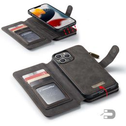 Premium Magnetic Wallet Flip Case for iPhone (Color: Black, Model: iPhone 12 PRO)